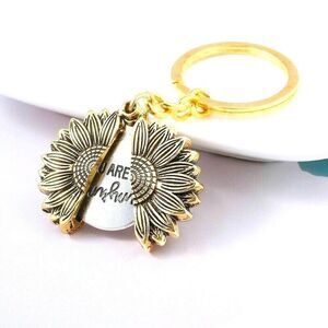 Womens Gold & Silver Tone Sunflower Key Chain